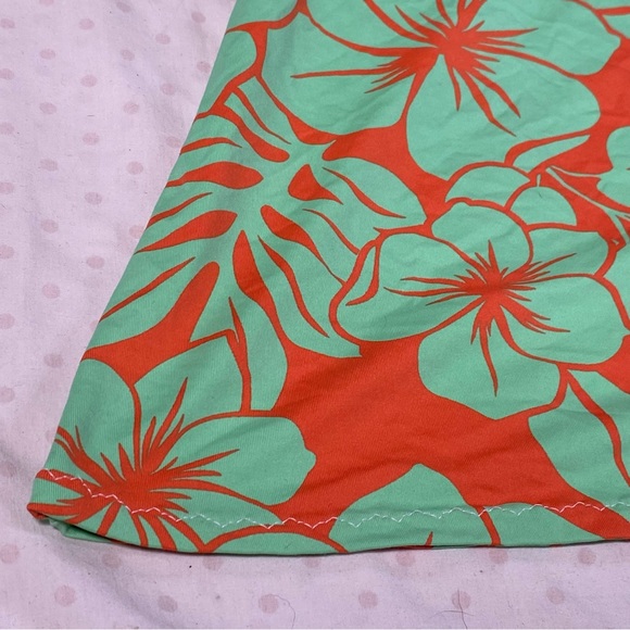 HEIDI BOTTOM GREEN AND RED/ORANGE FLORAL SKIRT - Picture 3 of 4